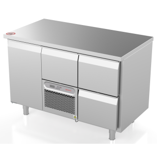 Novameta counter freezer with 1 door and 3 drawers, -20 ... -18°C FP0-M230-130/70/90