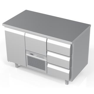 Novameta counter freezer with 1 door and 3 drawers, -20 ... -18°C FP0-M230-130/70/90