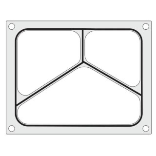 Hendi užlydimo forma trijų dalių skardai 227x178mm