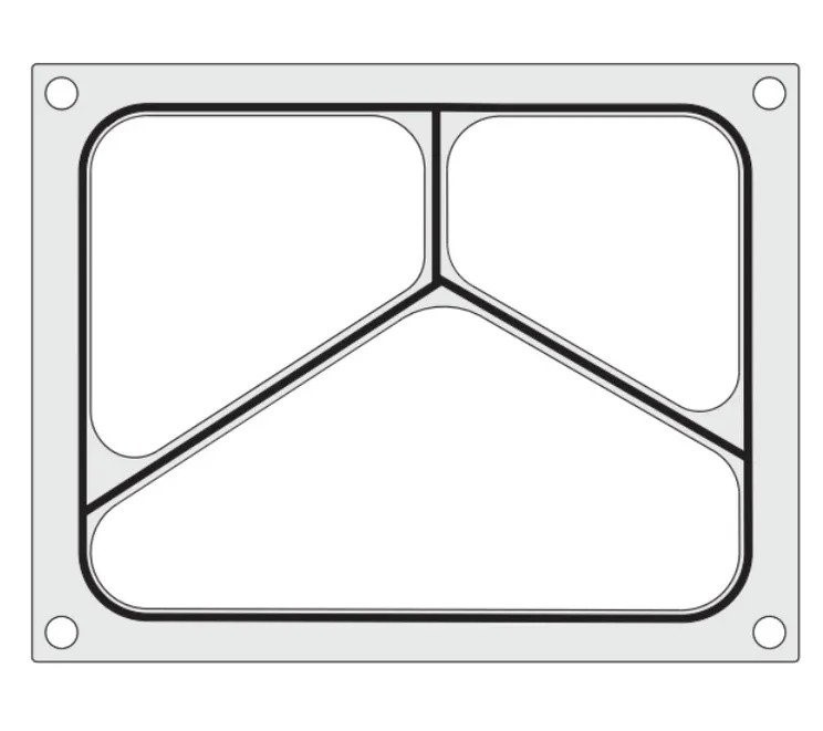 Hendi užlydimo forma trijų dalių skardai 227x178mm