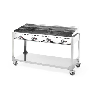 Hendi gasolgrill med 4 brännare Green Fire "Profi Line"
