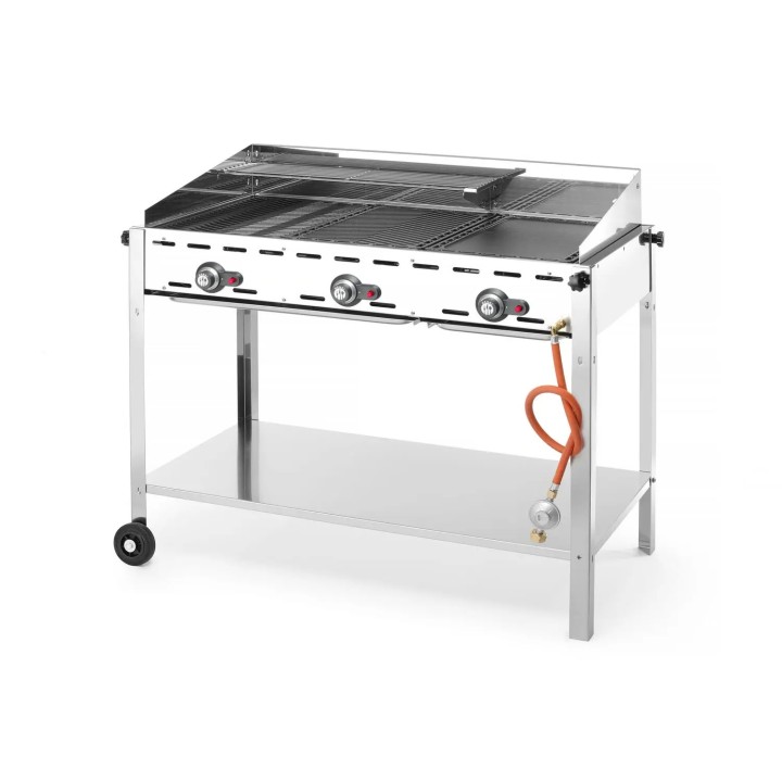 Hendi gasolgrill med 3 brännare Green Fire "Profi Line"