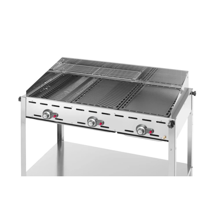 Hendi gasolgrill med 3 brännare Green Fire "Profi Line"