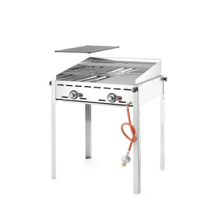 Hendi gasolgrill med 2 brännare Green Fire "Profi Line"