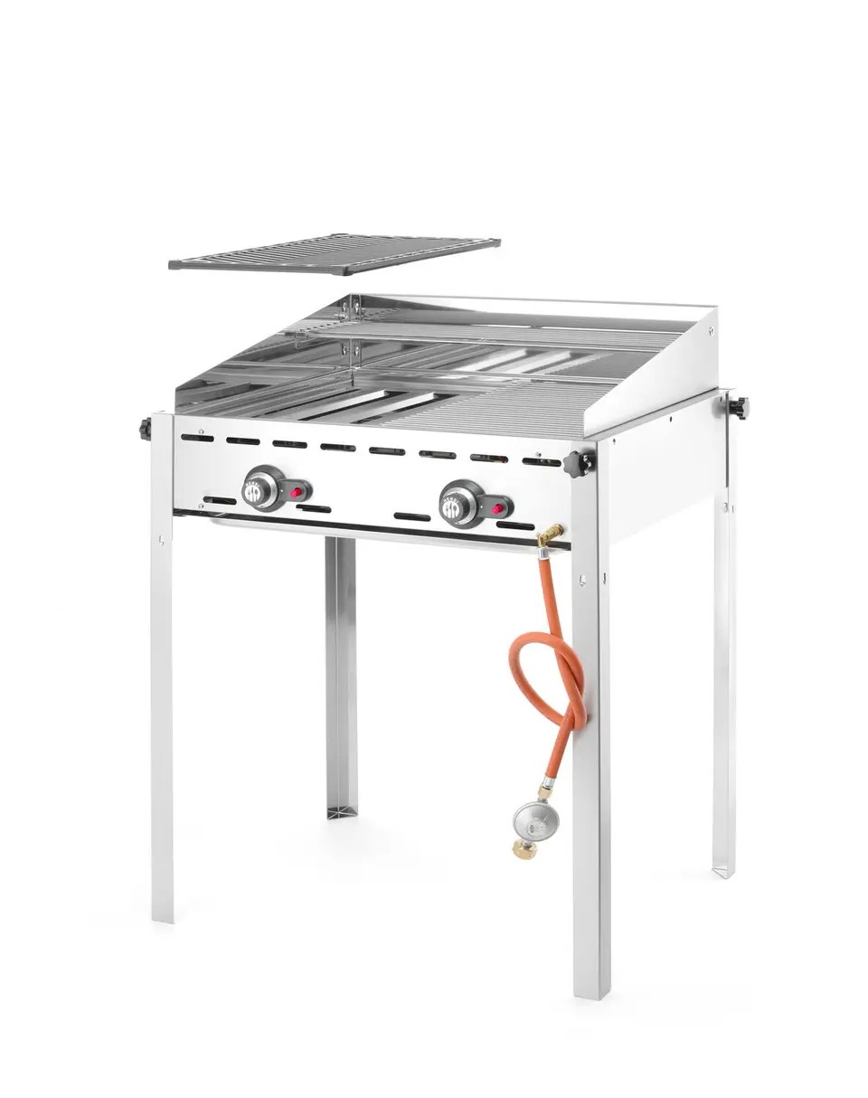Hendi gasolgrill med 2 brännare Green Fire "Profi Line"