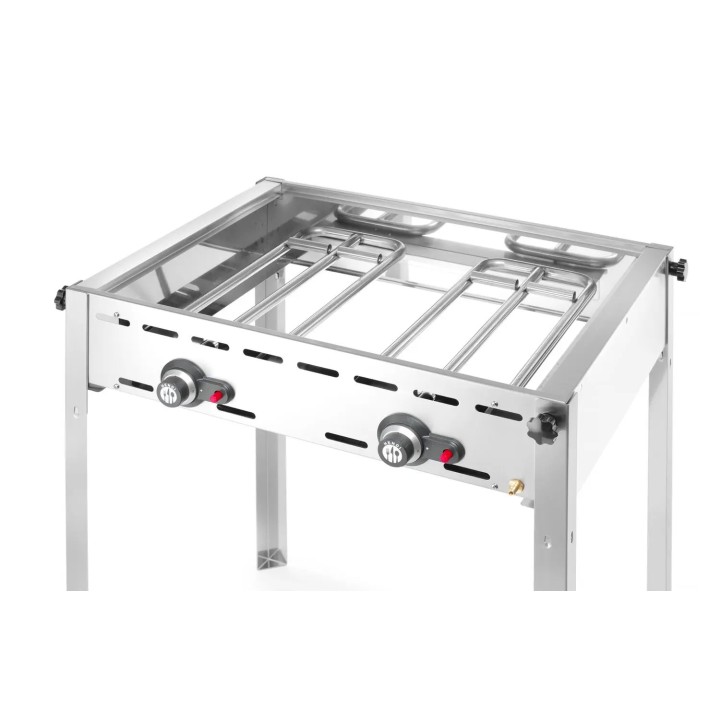 Hendi gasolgrill med 2 brännare Green Fire "Profi Line"