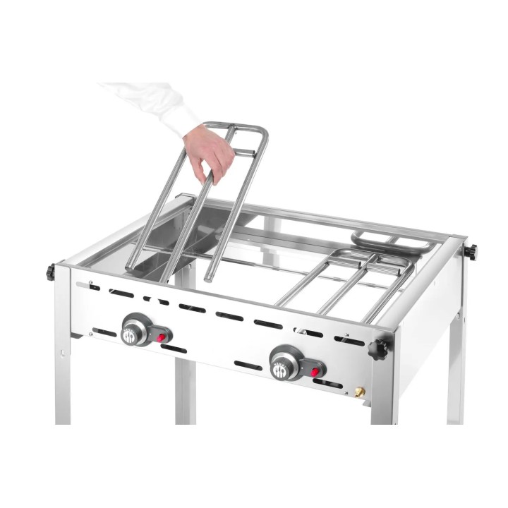 Hendi gasolgrill med 2 brännare Green Fire "Profi Line"