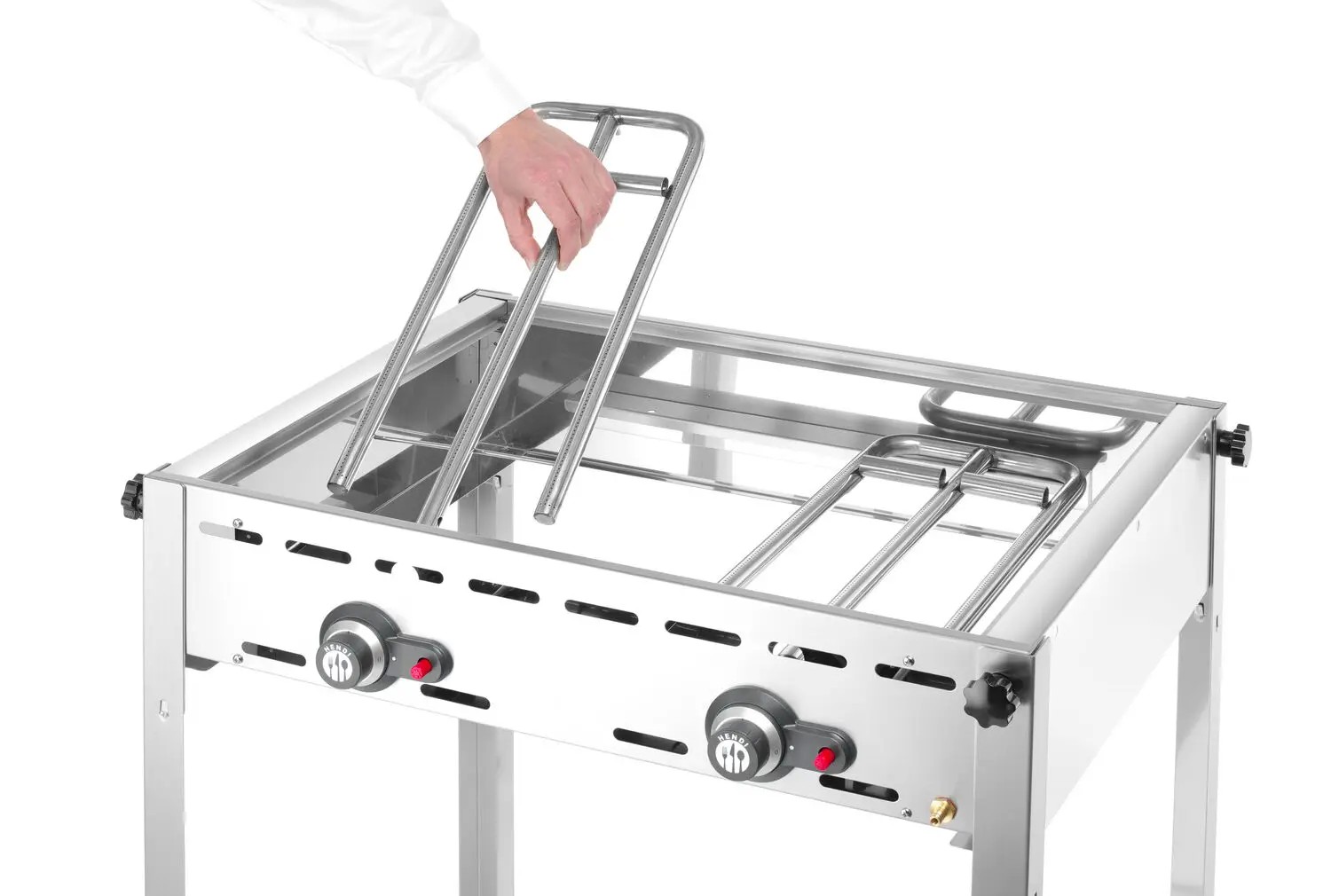Hendi gasolgrill med 2 brännare Green Fire "Profi Line"
