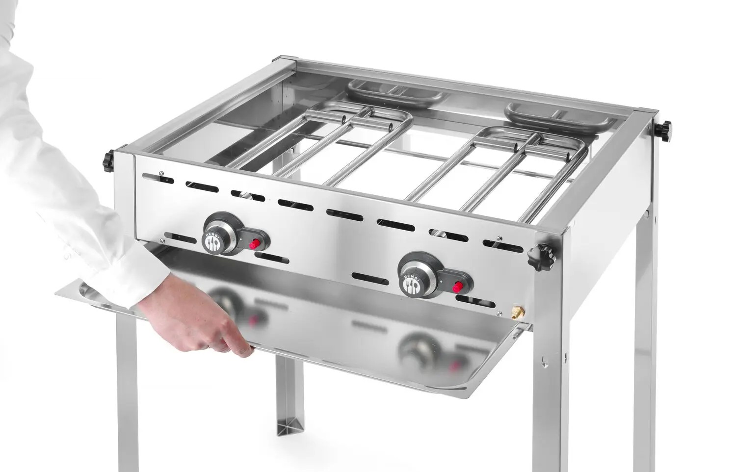 Hendi gasolgrill med 2 brännare Green Fire "Profi Line"