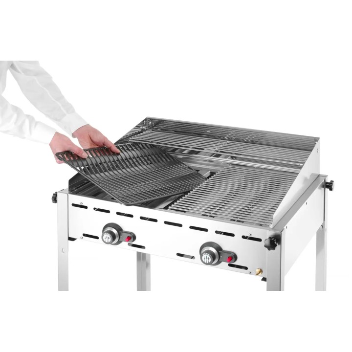 Hendi gasolgrill med 2 brännare Green Fire "Profi Line"