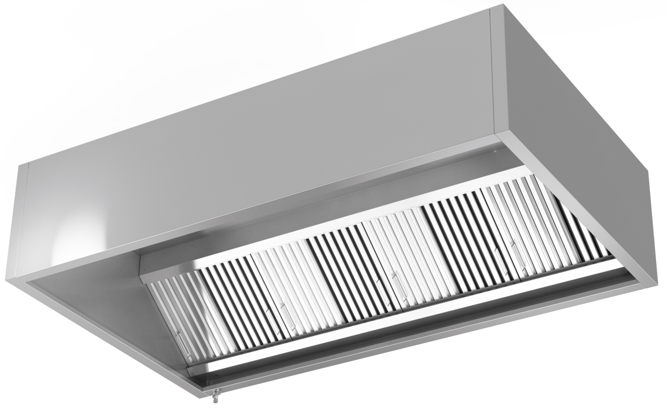 Väggmonterad lådformad ventilationskåpa 1600 mm