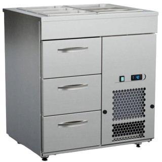 Inox Baltic kylbord med bain-marie KSK-803