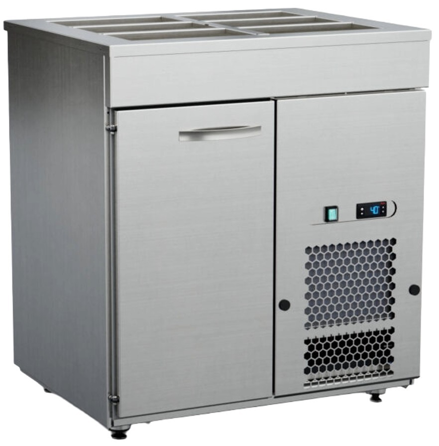 Inox Baltic kylbord med bain-marie KSK-810