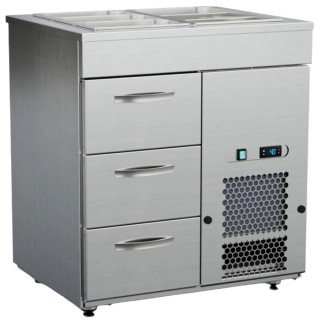 Inox Baltic kylbord med bain-marie KSK/V-803