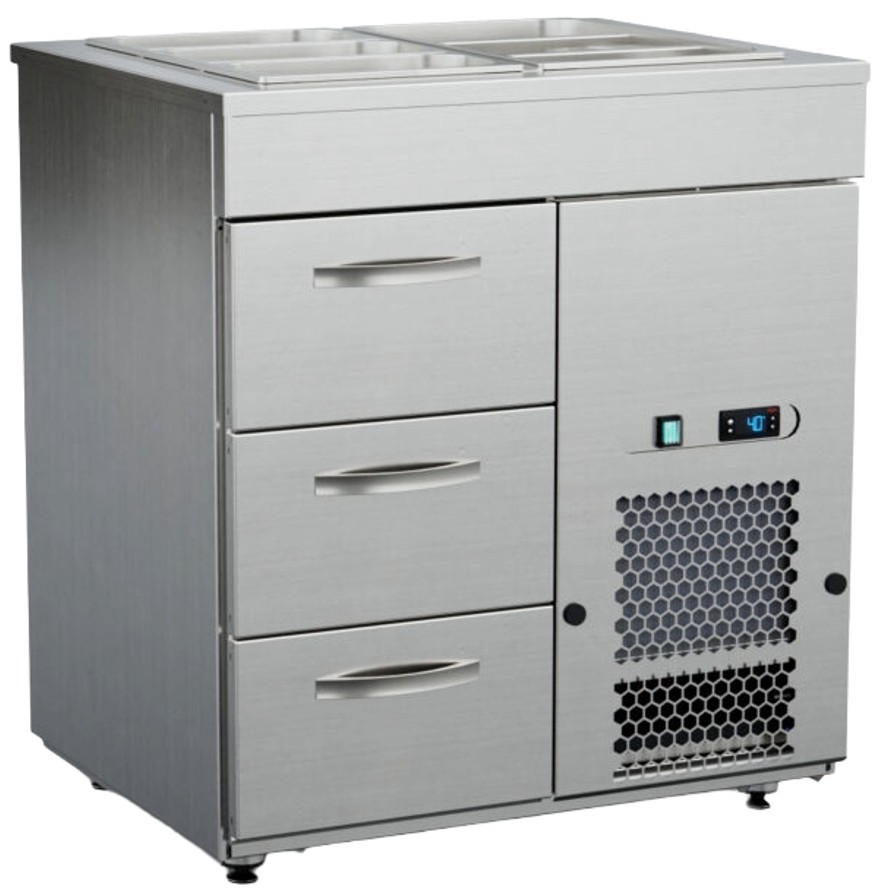 Inox Baltic kylbord med bain-marie KSK/V-803