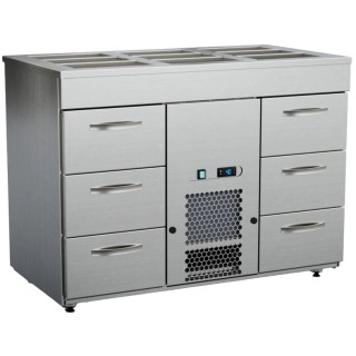 Inox Baltic kylbord med bain-marie KSK-1206
