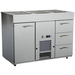 Inox Baltic kylbord med bain-marie KSK-1213