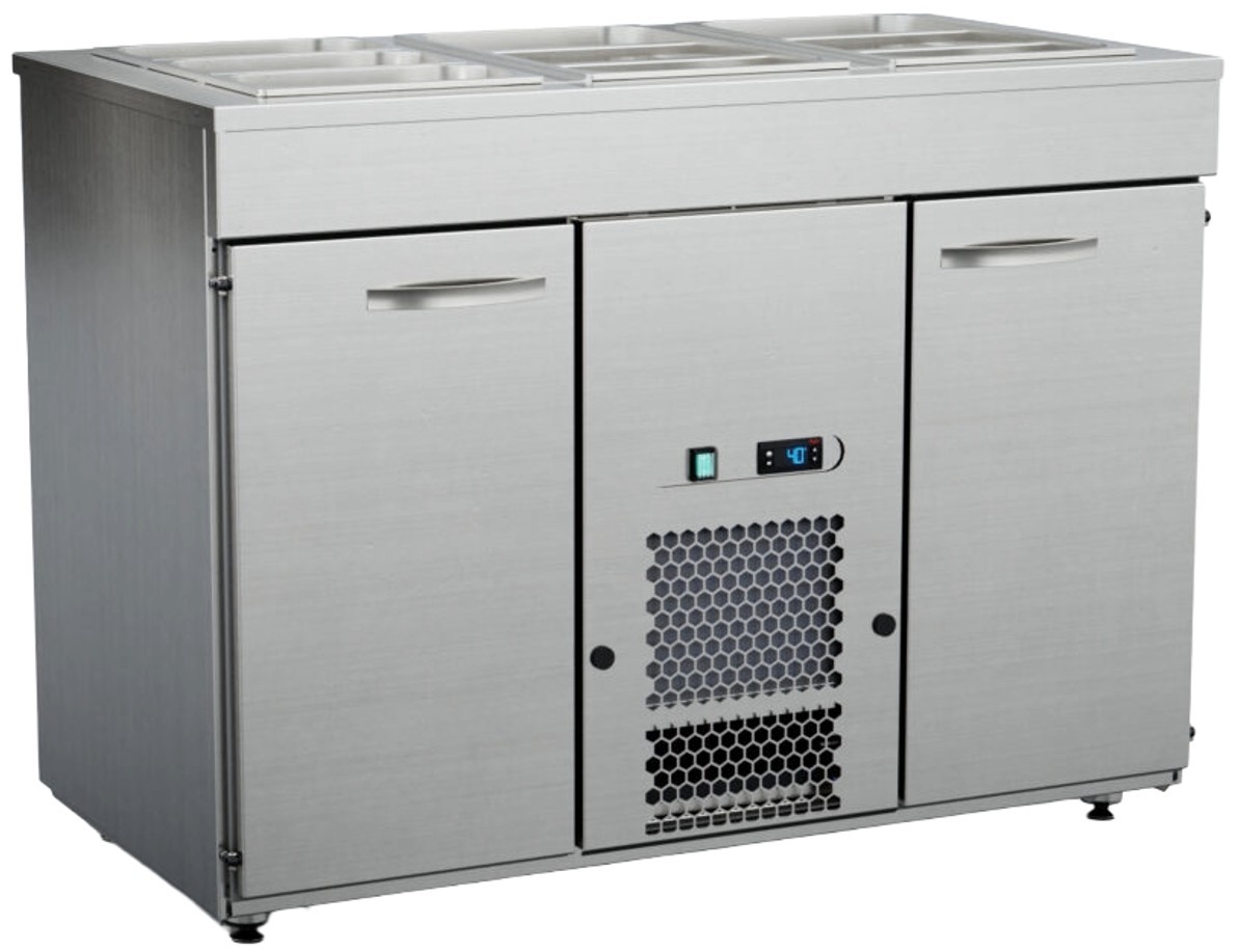 Inox Baltic kylbord med bain-marie KSK-1220