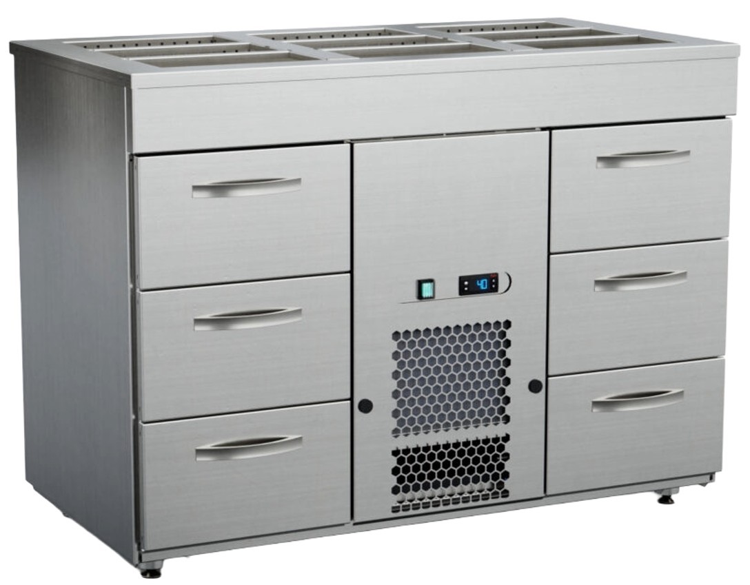 Inox Baltic kylbord med bain-marie KSK/V-1206
