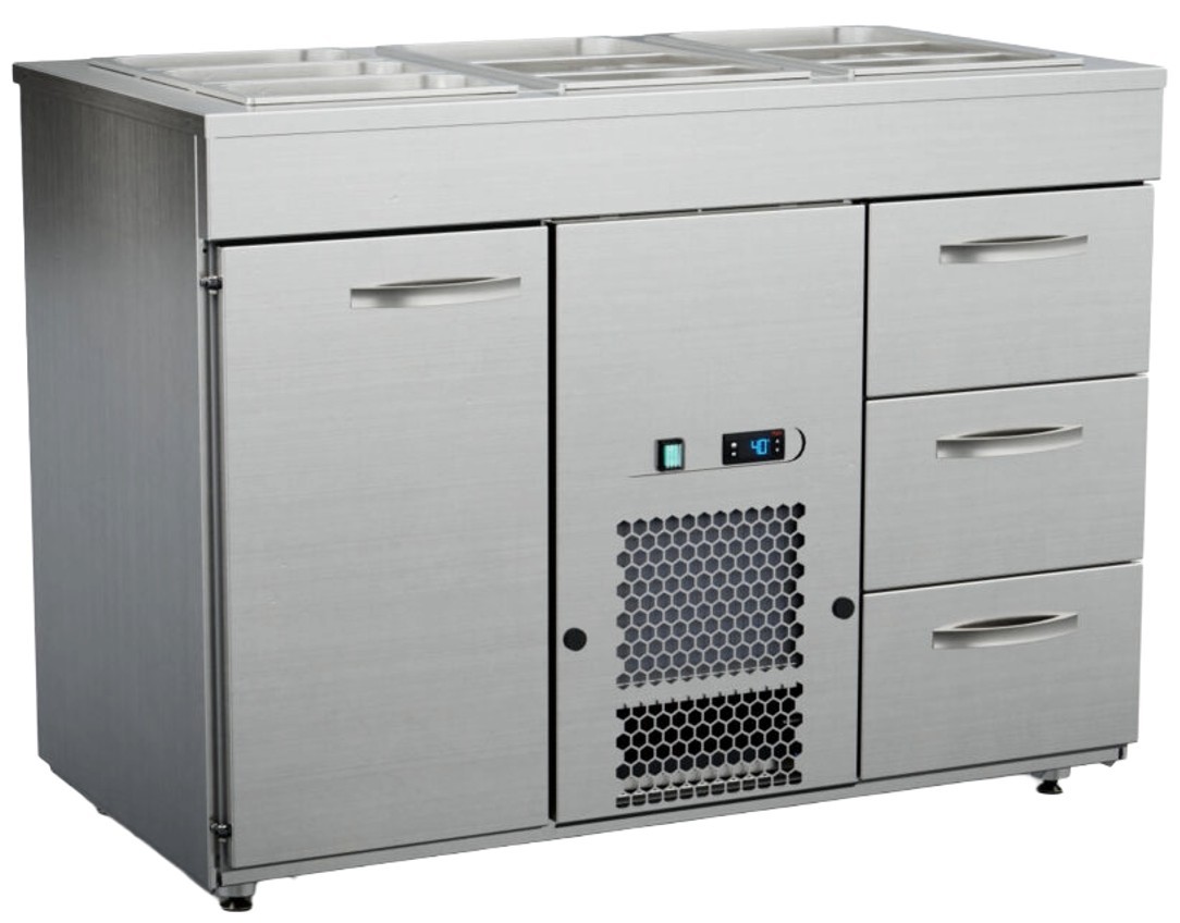 Inox Baltic kylbord med bain-marie KSK/V-1213
