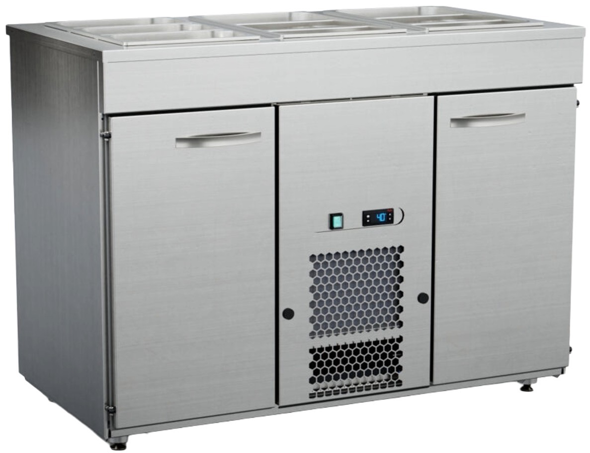 Inox Baltic kylbord med bain-marie KSK/V-1220