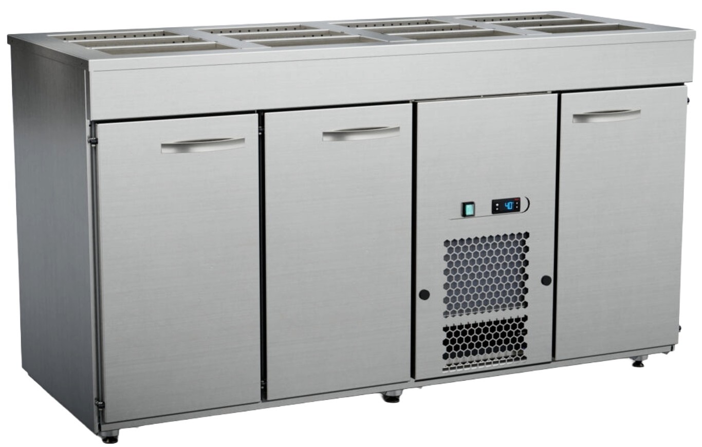 Inox Baltic kylbord med bain-marie KSK/V-1630
